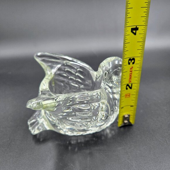 Vintage Avon Clear Crystal Glass Bird Shaped Candle Holder Votive Tea Light Read - Picture 3 of 11